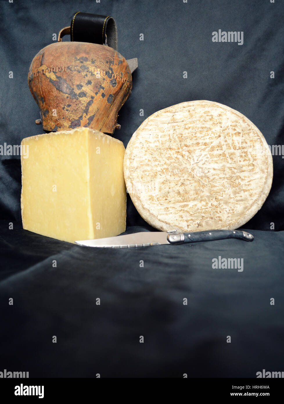 Assortment of Auvergne cheese, France. Stock Photo