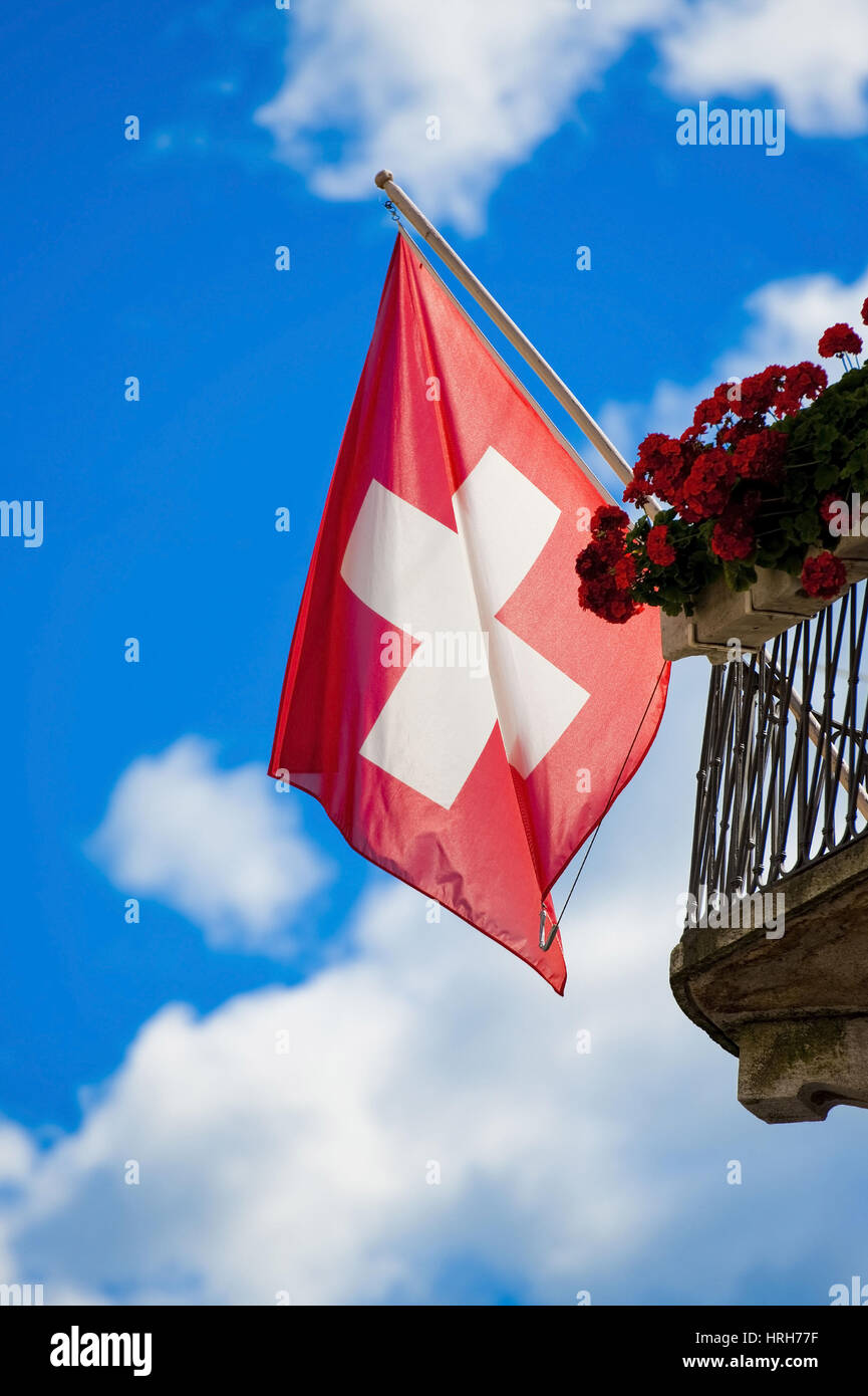 Schweizfahne - Swiss flag Stock Photo