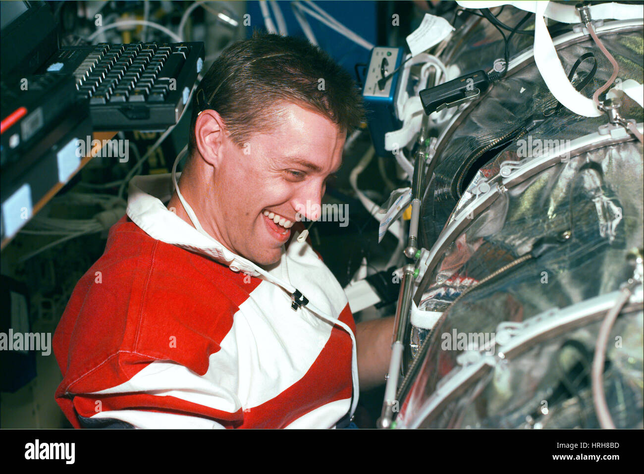 STS-90, Astronaut Pawelczyk Aboard Columbia, 1998 Stock Photo