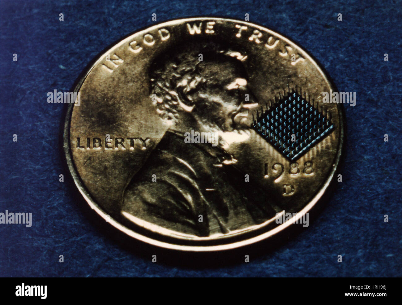 3-D Electrode Array on Penny Stock Photo