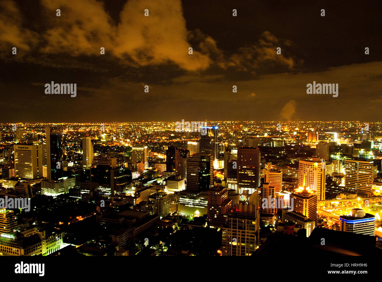 Bangkok, Stadtansicht bei Nacht, Thailand - Bangkok at night, Thailand Stock Photo