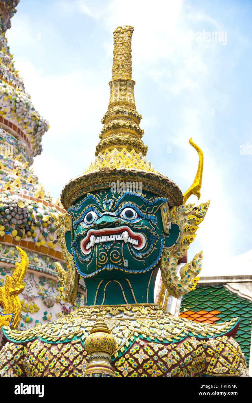 Buddhistische Tempelanlage, Wat Phra Kaeo, Bangkok, Thailand - Wat Phra Kaeo, Bangkok, Thailand Stock Photo