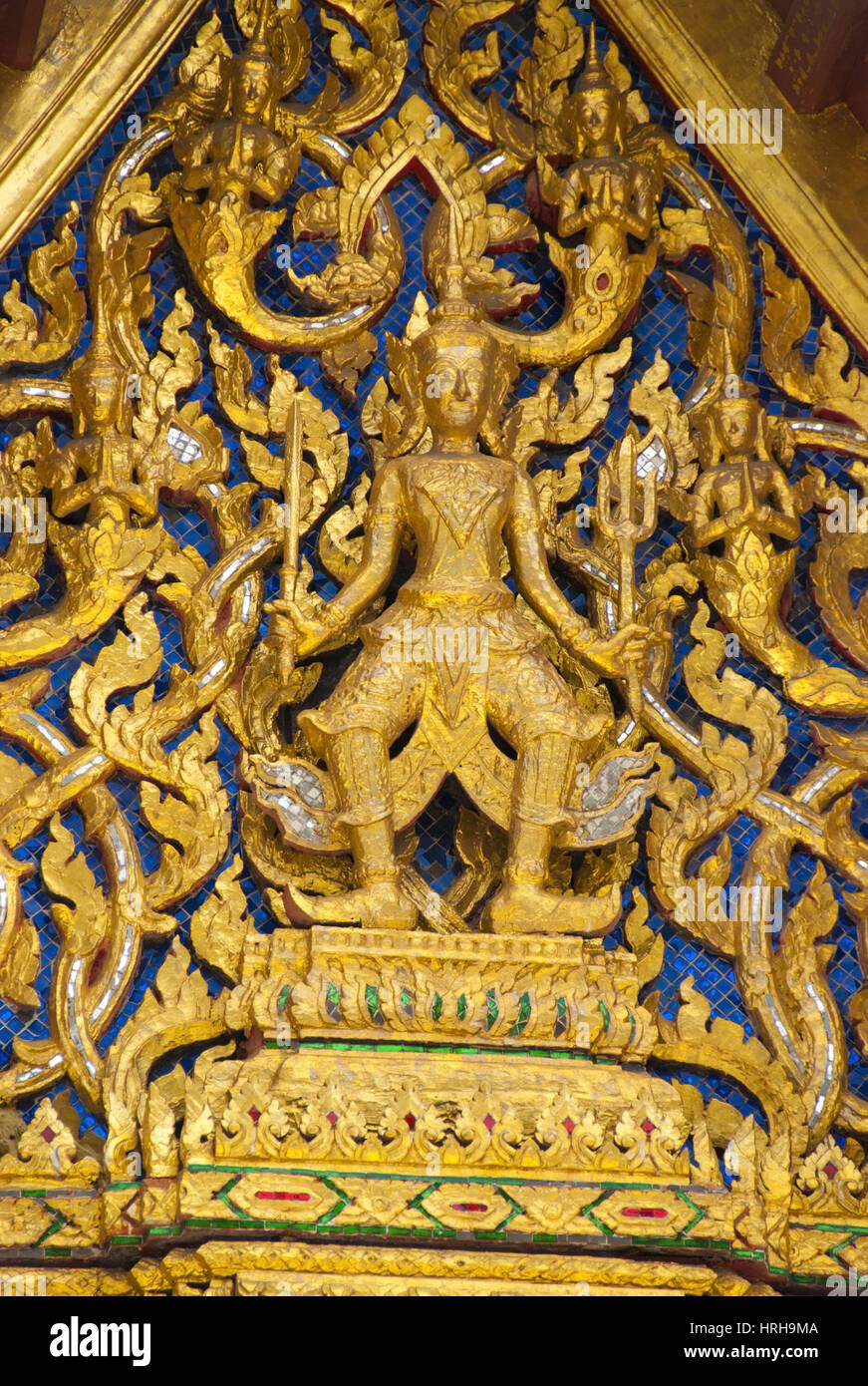 Buddhistische Tempelanlage, Wat Phra Kaeo, Bangkok, Thailand - Wat Phra Kaeo, Bangkok, Thailand Stock Photo