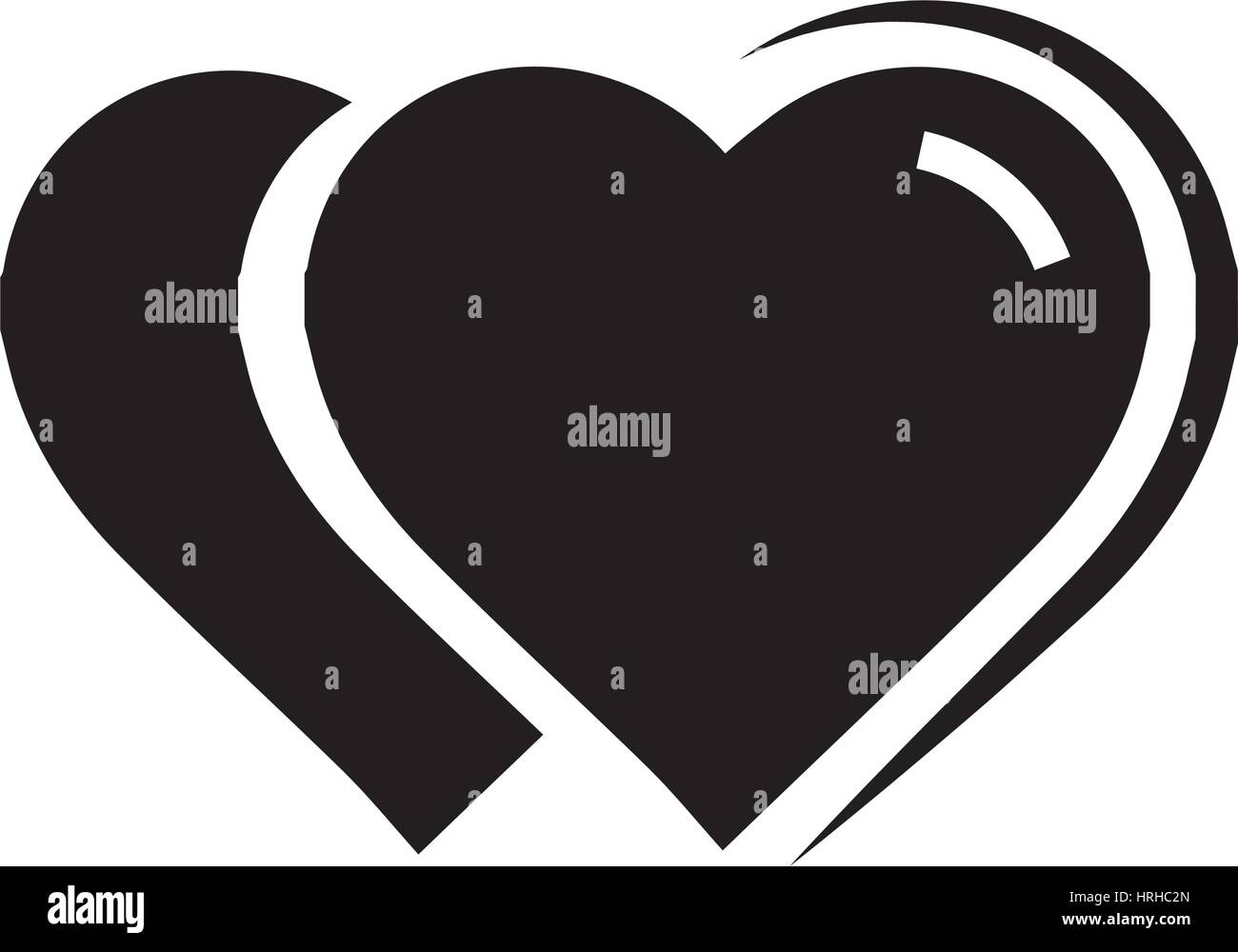 Vector 2 Heart Icon black color Stock Vector Image & Art - Alamy