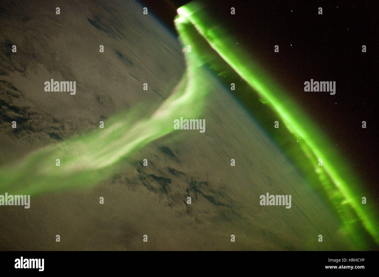 Aurora australis, ISS Image, 2010 Stock Photo