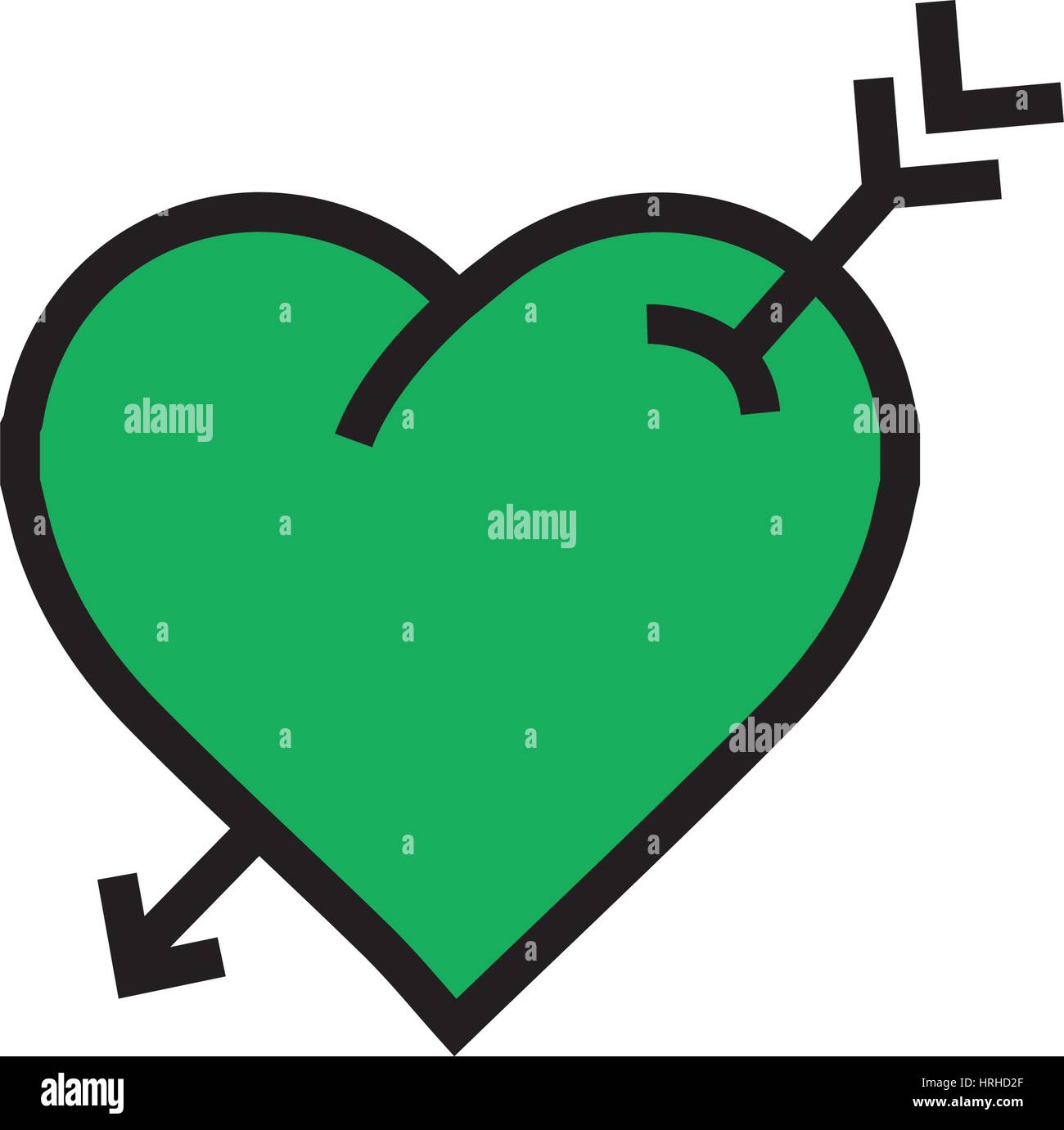 heart arrow icon Green color Stock Vector Image & Art - Alamy