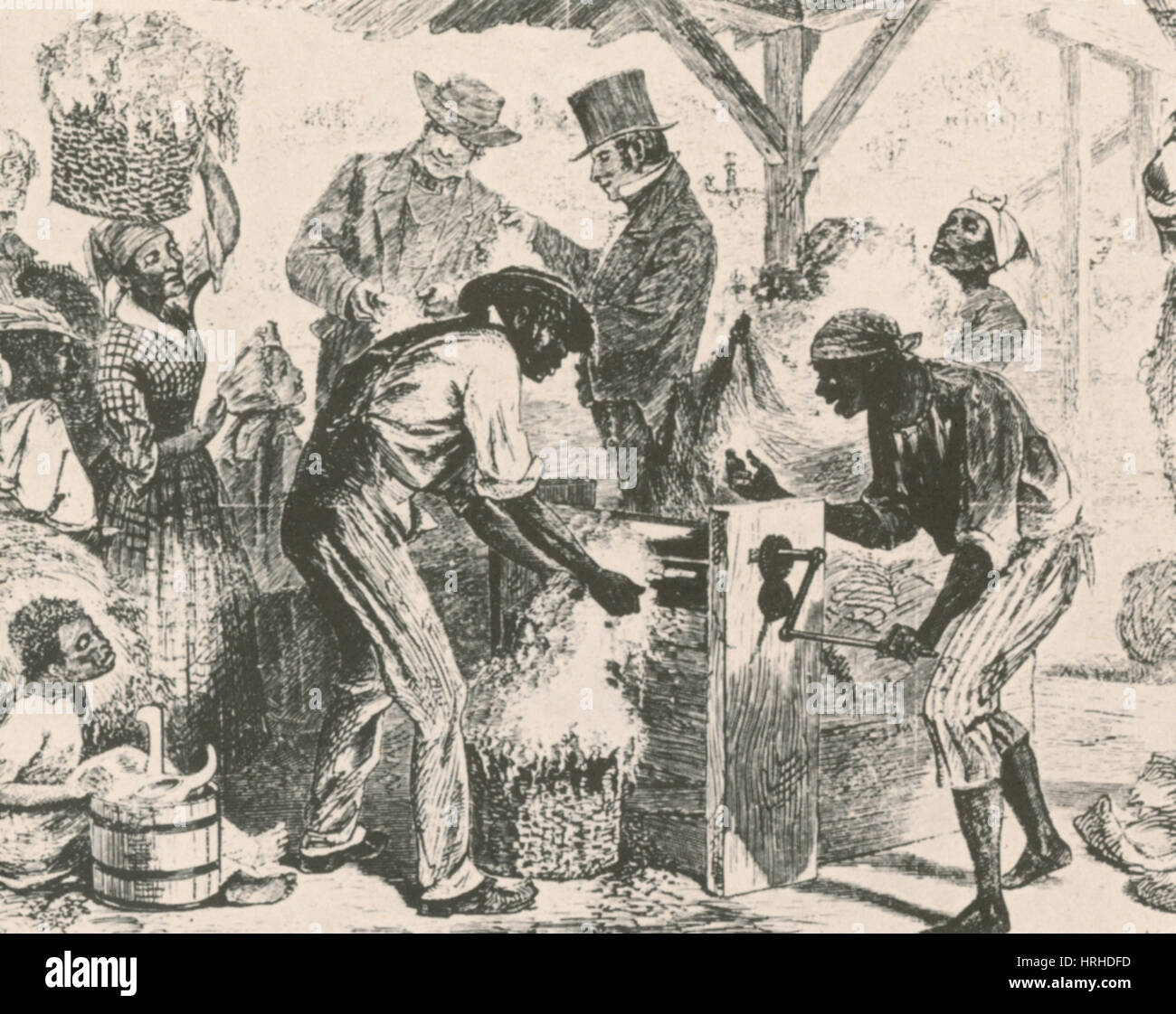 Eli Whitney's Cotton Gin, 1869 Stock Photo
