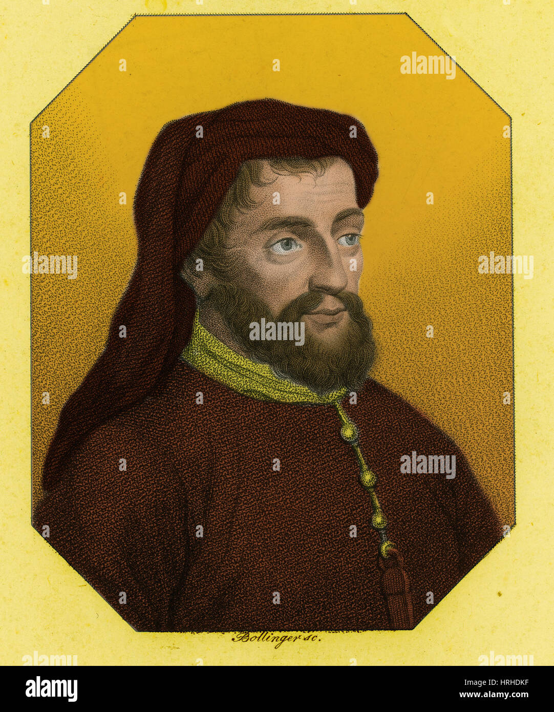 Geoffrey Chaucer, Father of English Literature Stock Photo