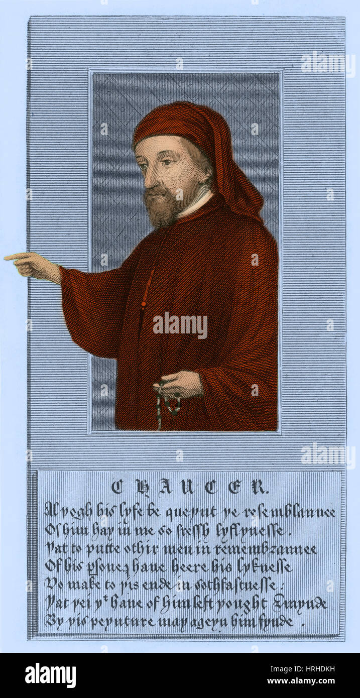 Geoffrey Chaucer, Father of English Literature Stock Photo