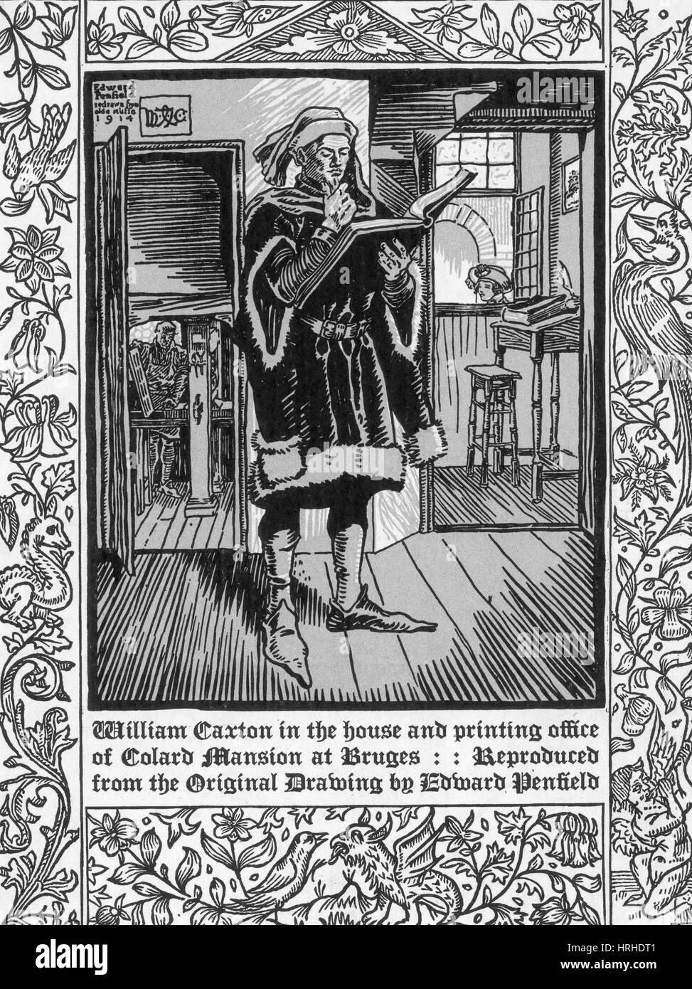 William Caxton, English Printer Stock Photo