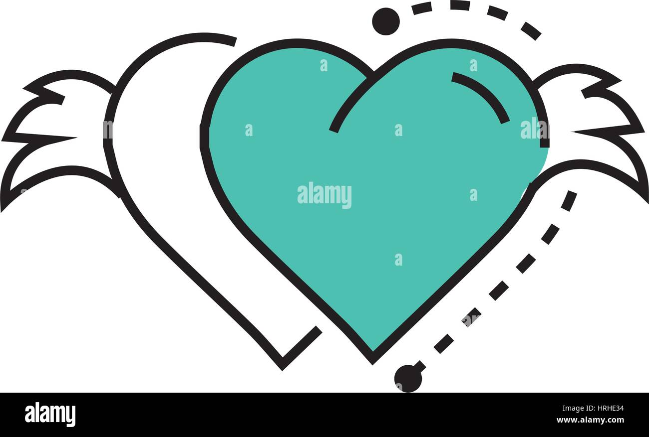 Icon Twins Hearts Wings Blue Stock Vector Image Art Alamy