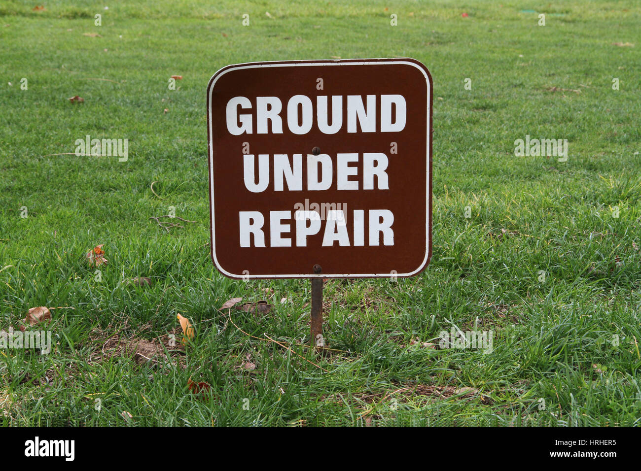 Ground Under Repair Sign Stock Photo