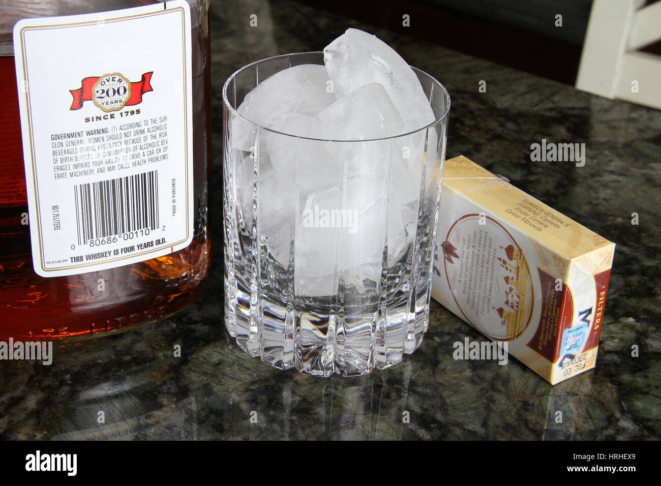 Alcohol and Cigarettes Stock Photo Alamy