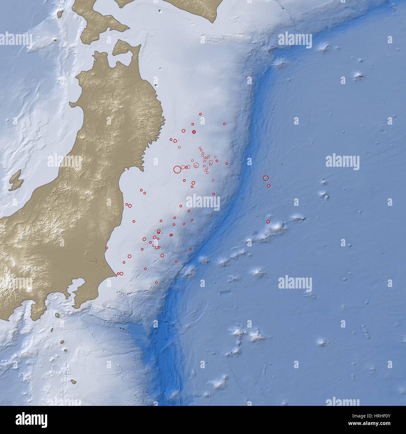 Earthquake and Tsunami near Sendai, Japan Stock Photo
