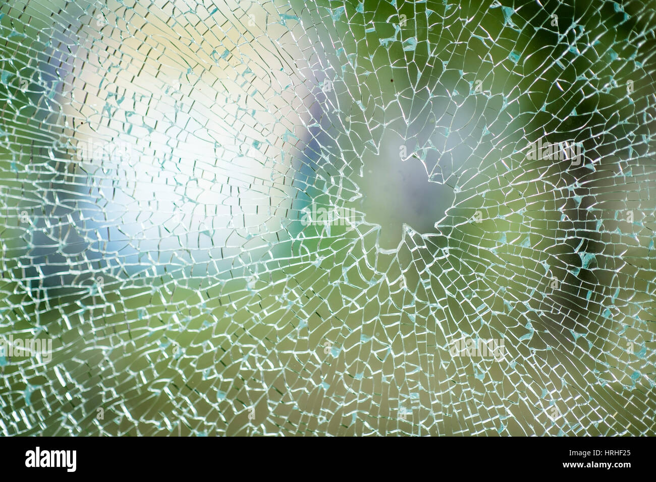 Kaputte Glasscheibe - broken glass Stock Photo