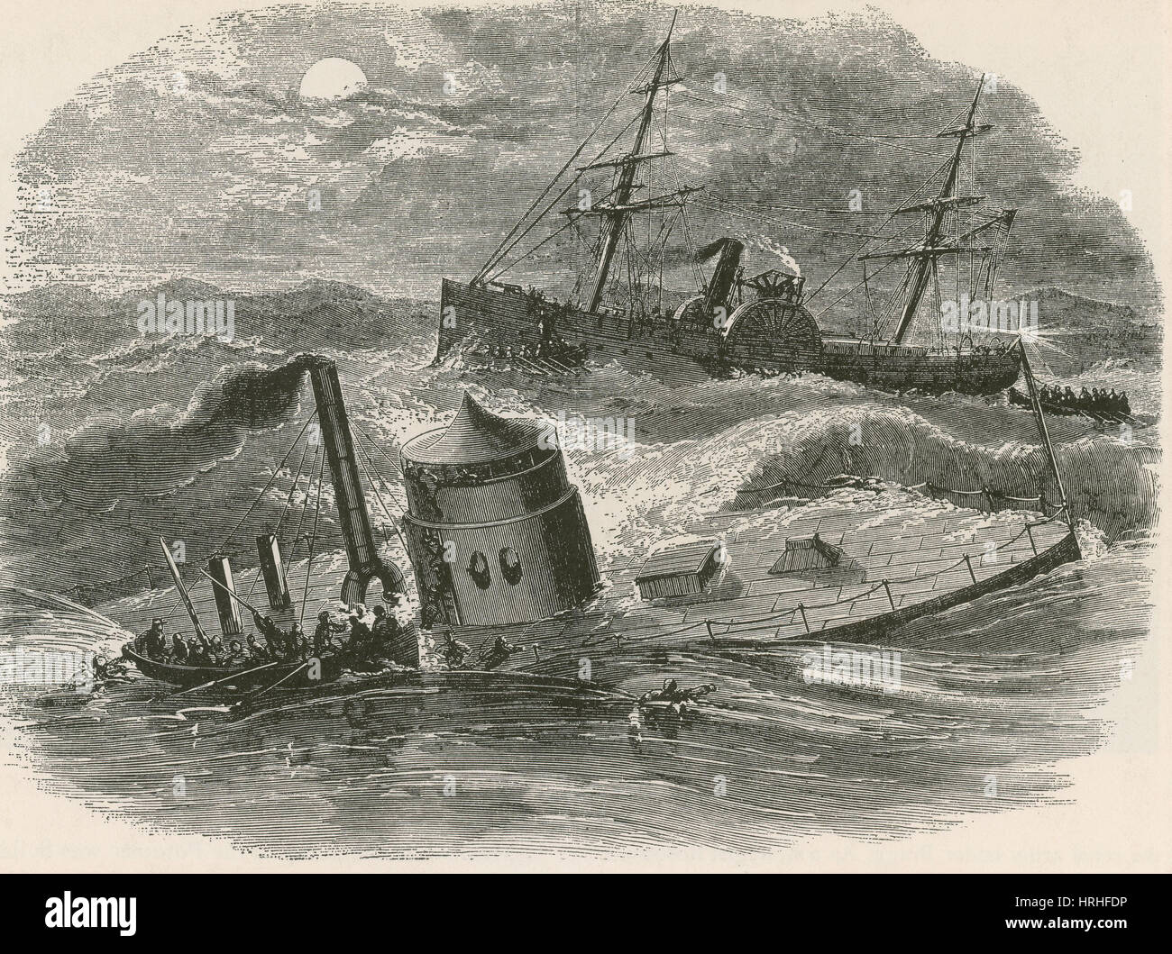 The Wreck of the Ironclad Monitor, 1862 Stock Photo