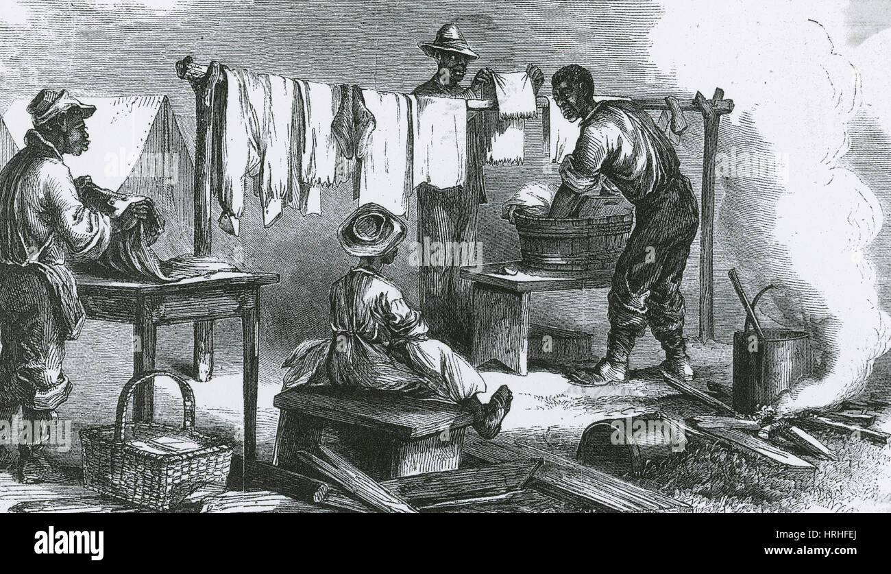 Slaves in Union Camp Stock Photo