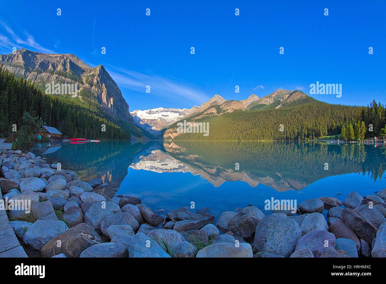 Lake Louise at Sunrise in Banff National Park in Alberta, Canada Stock ...