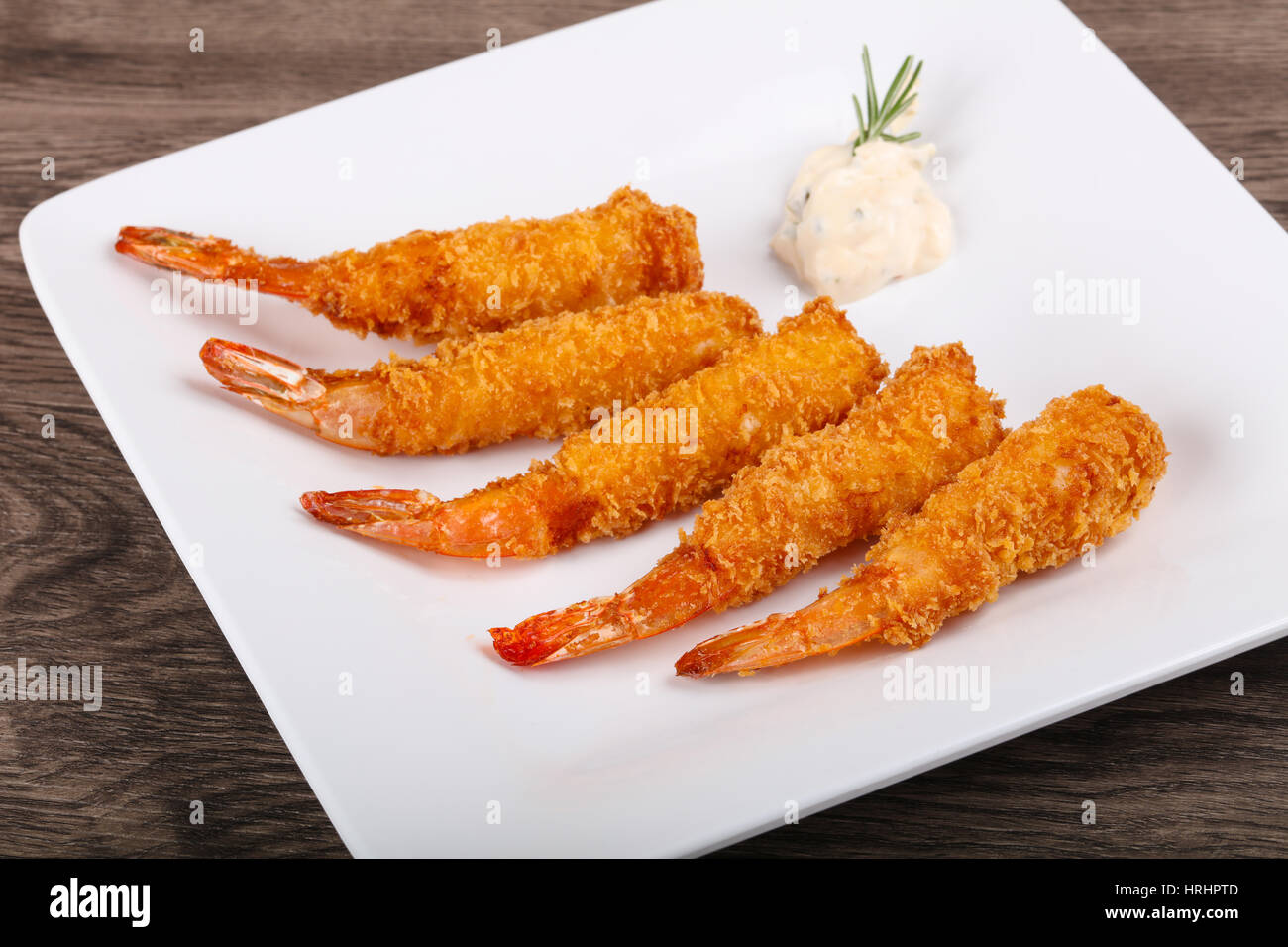 Hot crispy Prawn tempura with garlic sauce Stock Photo Alamy