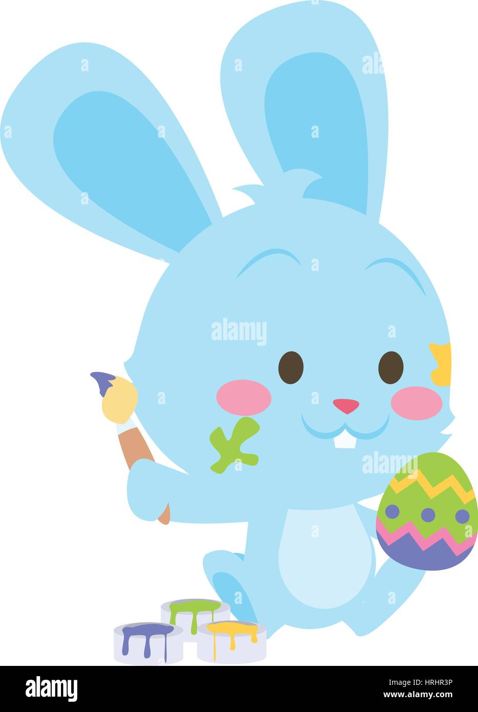 Easter rabbit painting egg vector art Stock Vector Image & Art - Alamy