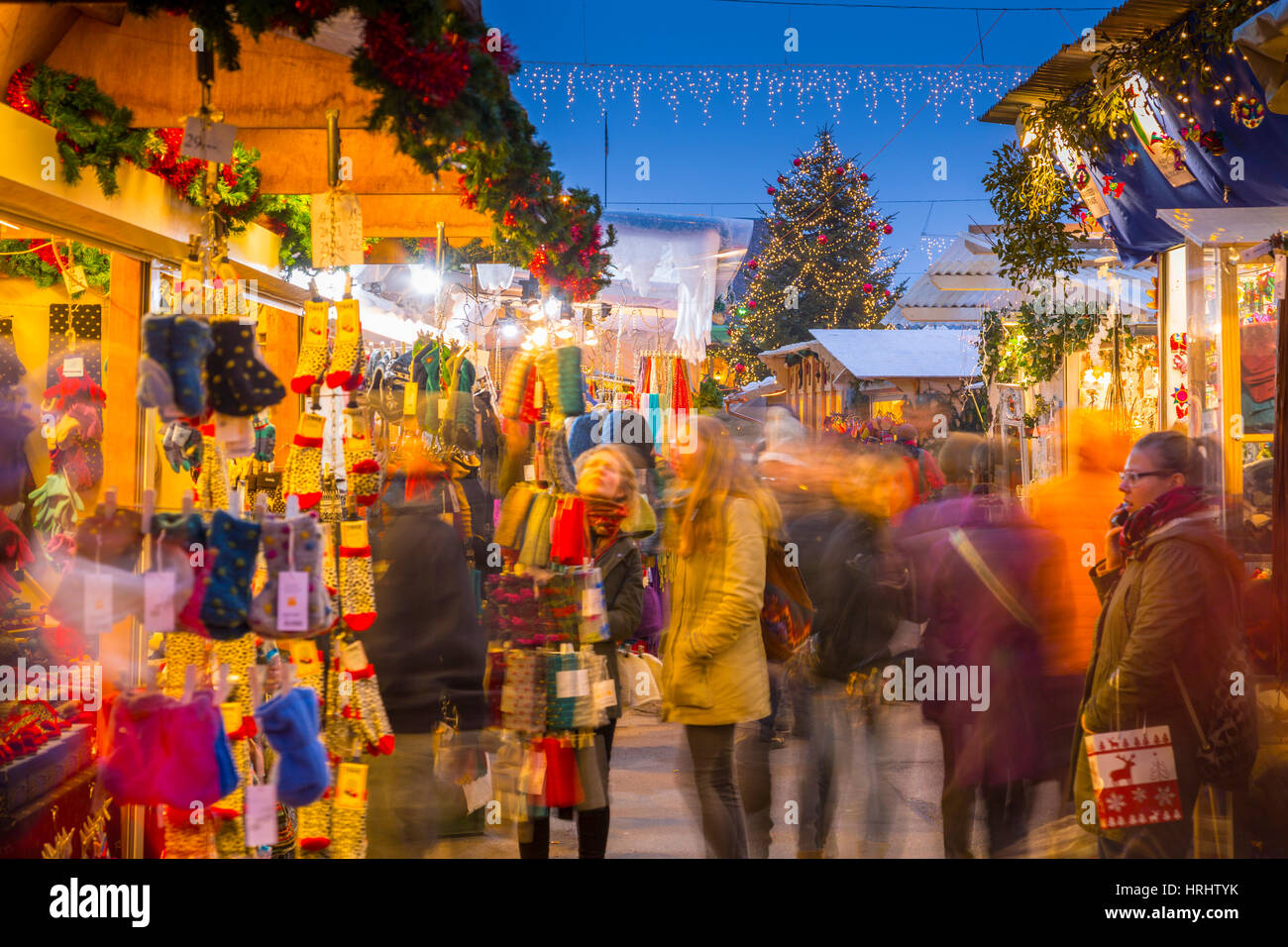 Christmas Market on Waisenhausplatz, Bern, Jungfrau region, Bernese Oberland, Swiss Alps, Switzerland Stock Photo