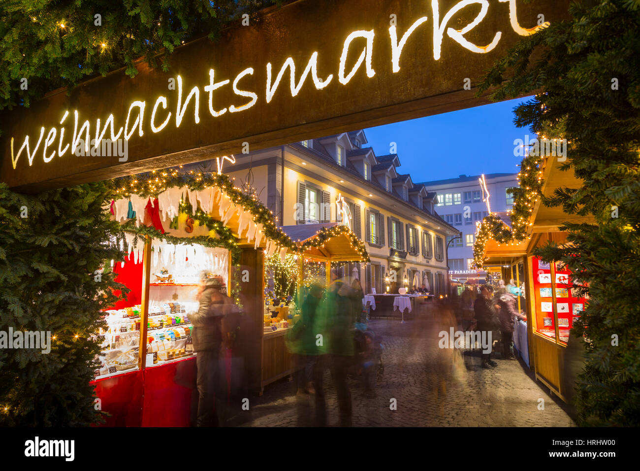 Christmas Market in Balliz, Thun, Jungfrau region, Bernese Oberland, Swiss Alps, Switzerland Stock Photo