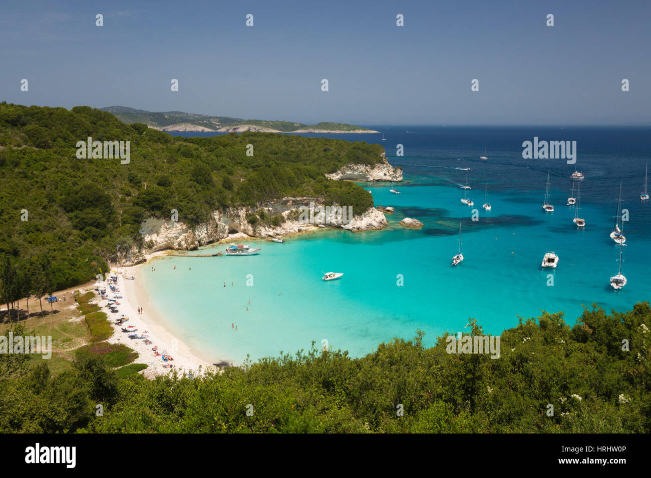 Voutoumi beach, Antipaxos, Ionian Islands, Greek Islands, Greece Stock Photo