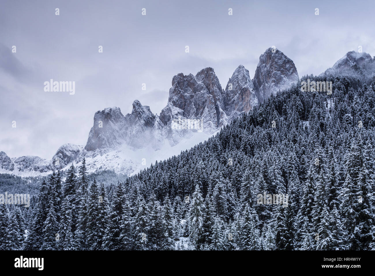 The Odle Mountains in the Val di Funes, Dolomites, Italy Stock Photo