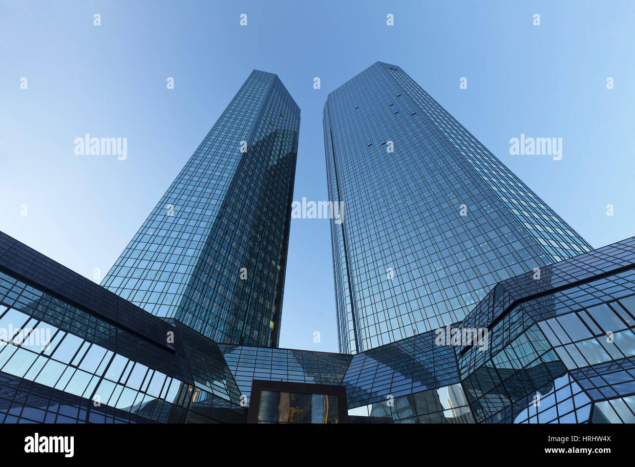 Deutsche Bank office tower block, Frankfurt, Hesse, Germany Stock Photo
