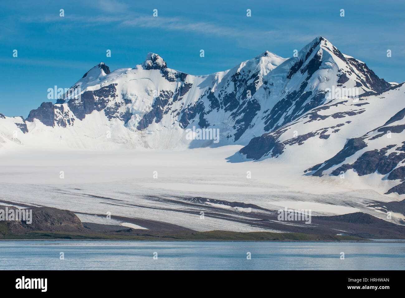 Beautiful glacial scenery, Prion Island, South Georgia, Antarctica, Polar Regions Stock Photo