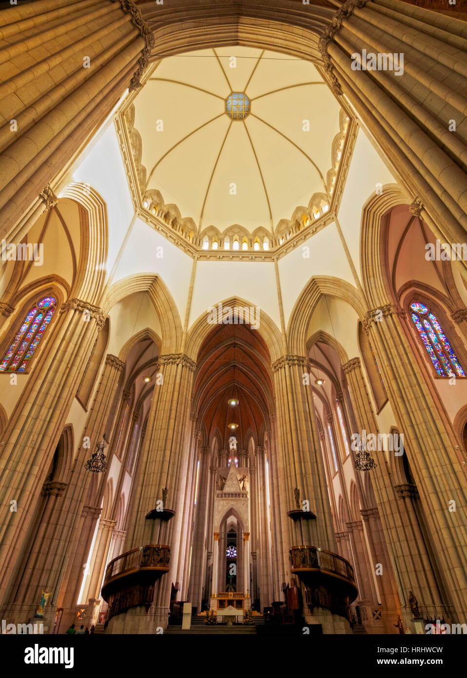 Interior view of the Sao Paulo See Metropolitan Cathedral, Praca da Se, City of Sao Paulo, State of Sao Paulo, Brazil Stock Photo