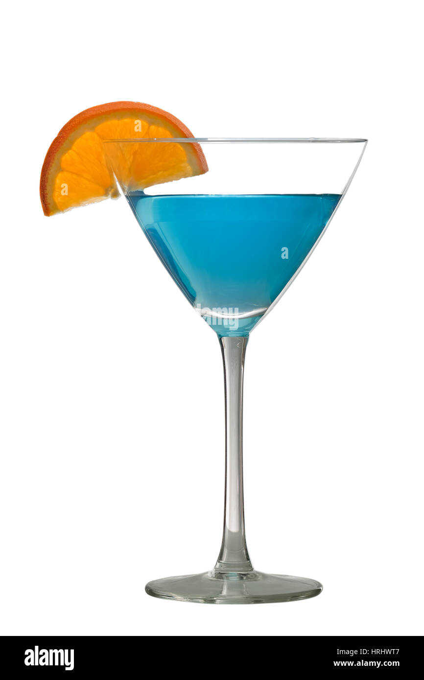 Martini in a fancy glass with blue game dice Stock Photo - Alamy