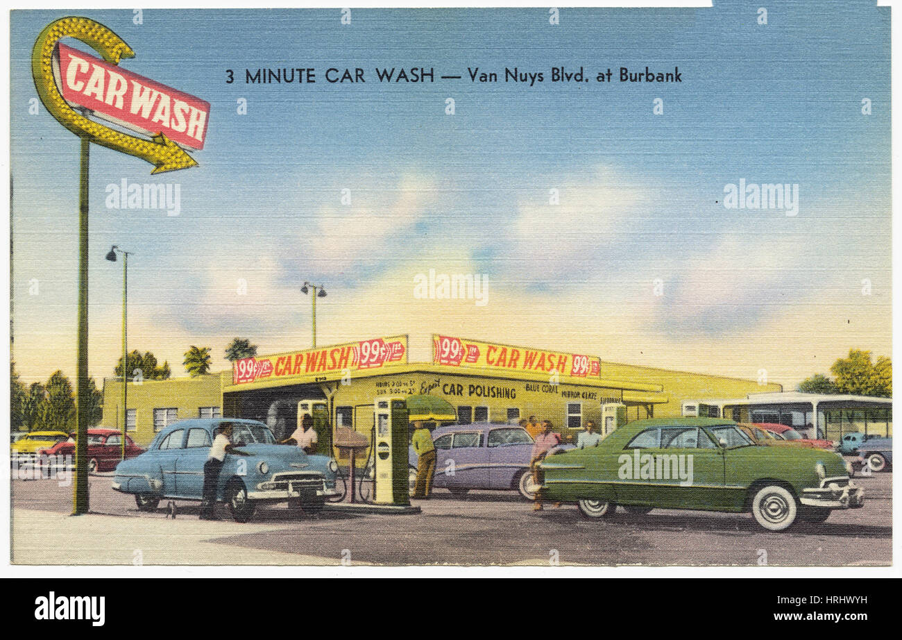 3 Minute Car Wash Van Nuys Blvd. at Burbank Stock Photo Alamy