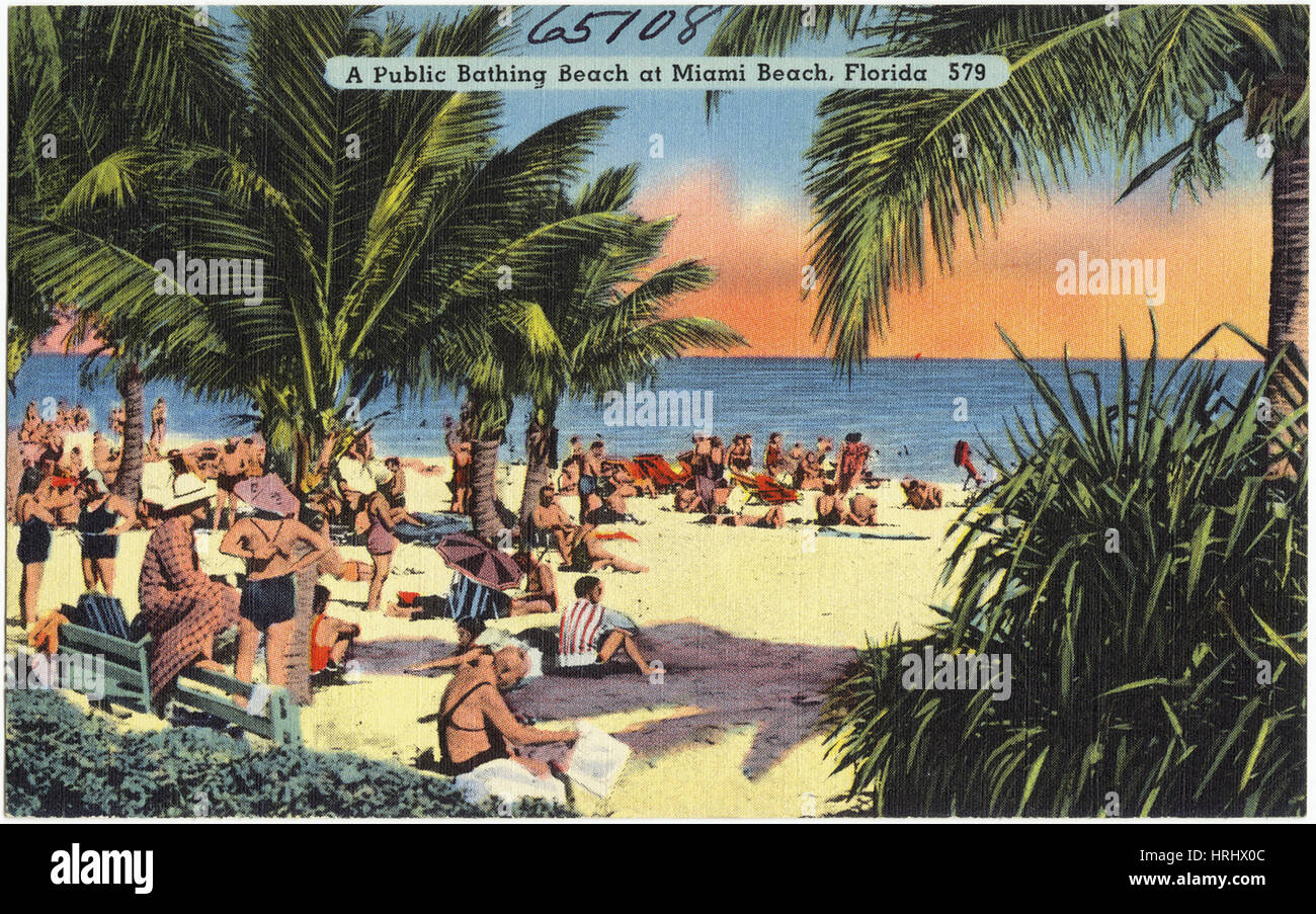 Postcard Florida Miami Beach Lincoln Road Shopping Mall Vintage FL PC