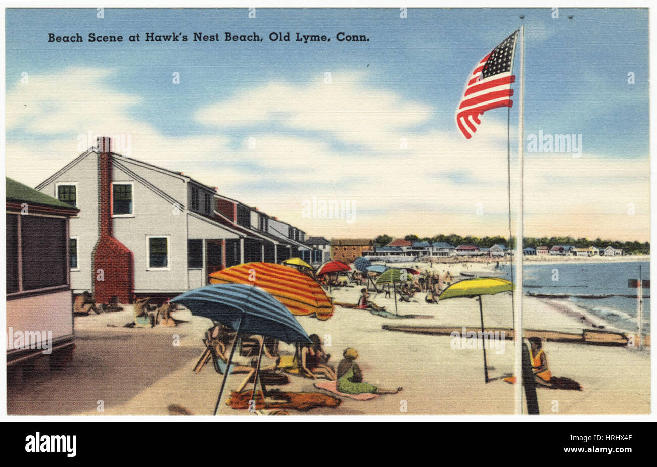 Connecticut Beach scene at Hawk's Nest Beach, Old Lyme, Conn Stock