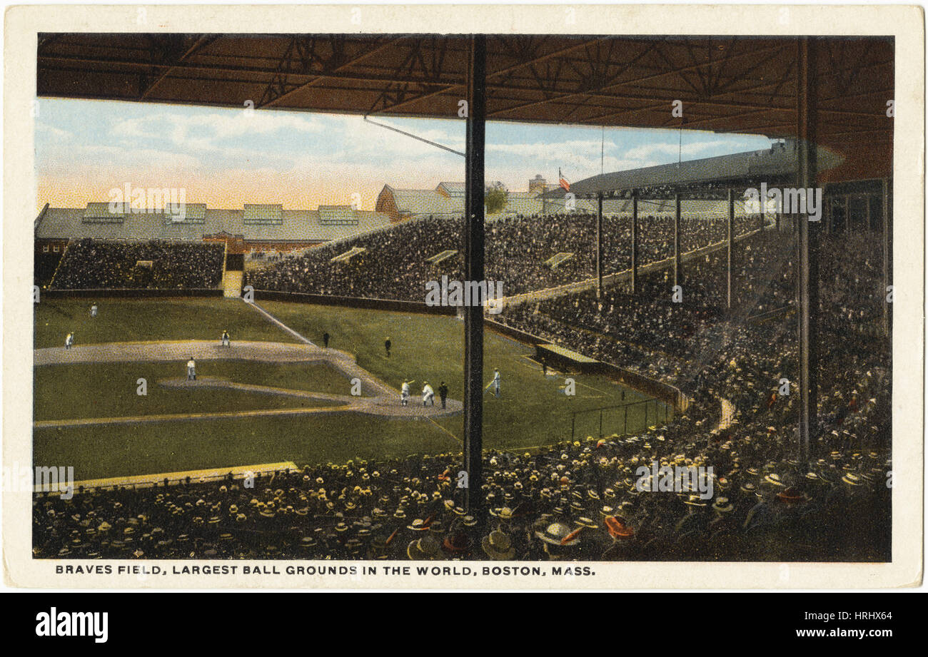 Boston -  Braves Field, Largest Ball Grounds in the World, Boston, Mass. [front] Stock Photo