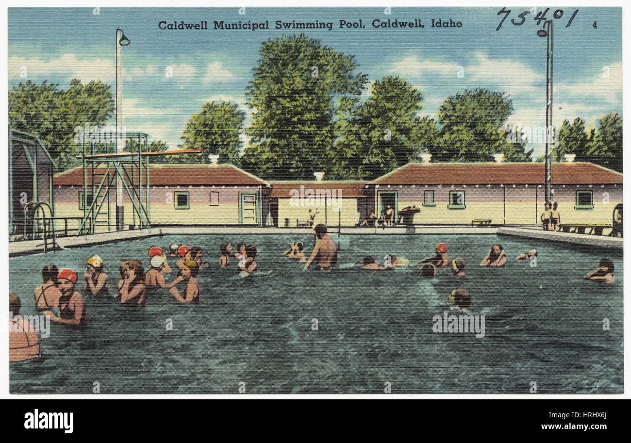 Idaho  -  Caldwell Municipal swimming pool, Caldwell, Idaho Stock Photo