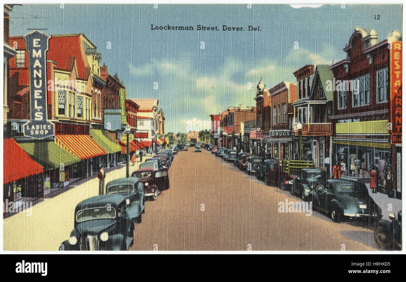 Delaware -  Loockerman Street, Dover, Del. Stock Photo
