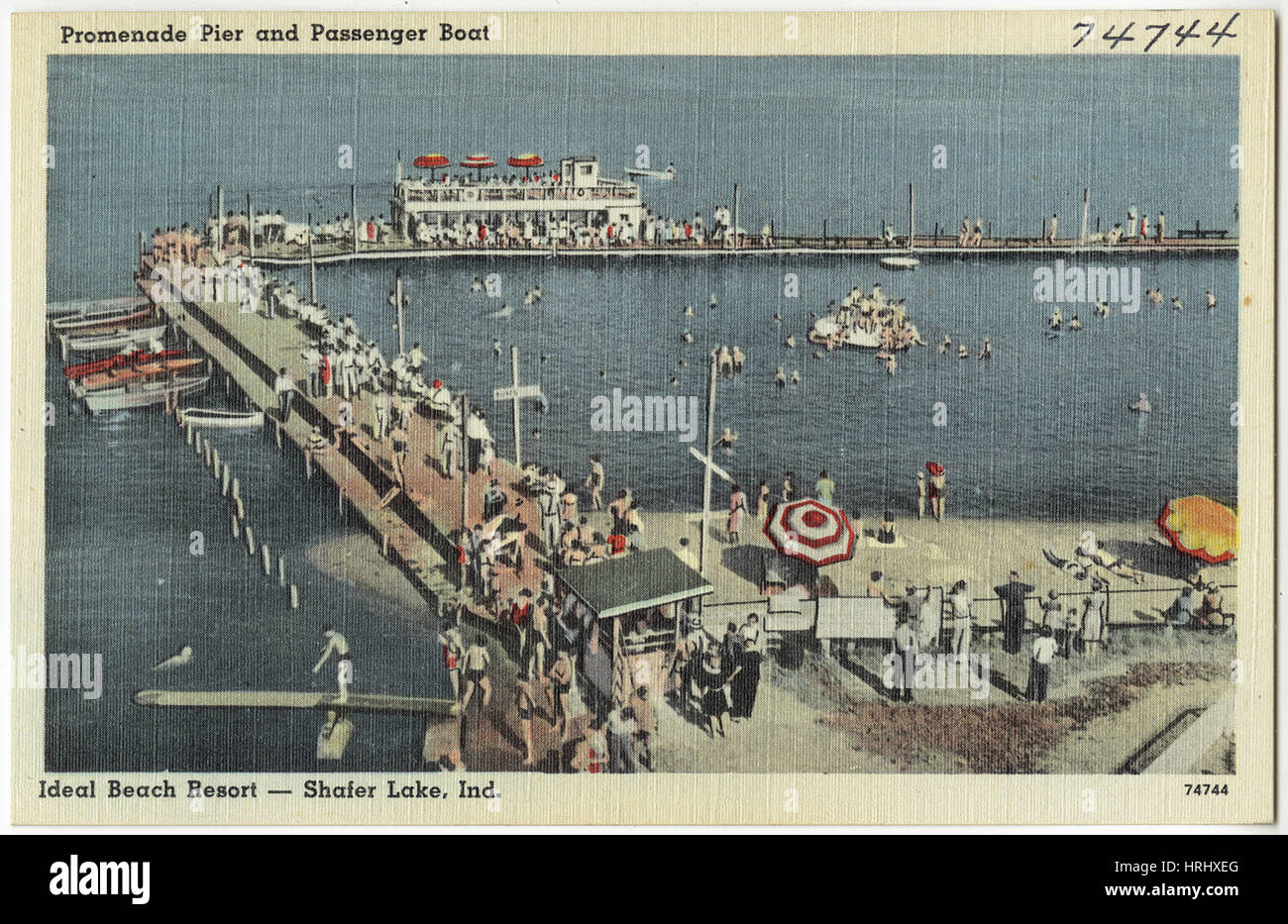 Indiana Promenade Pier and passenger boat, Ideal Beach Resort