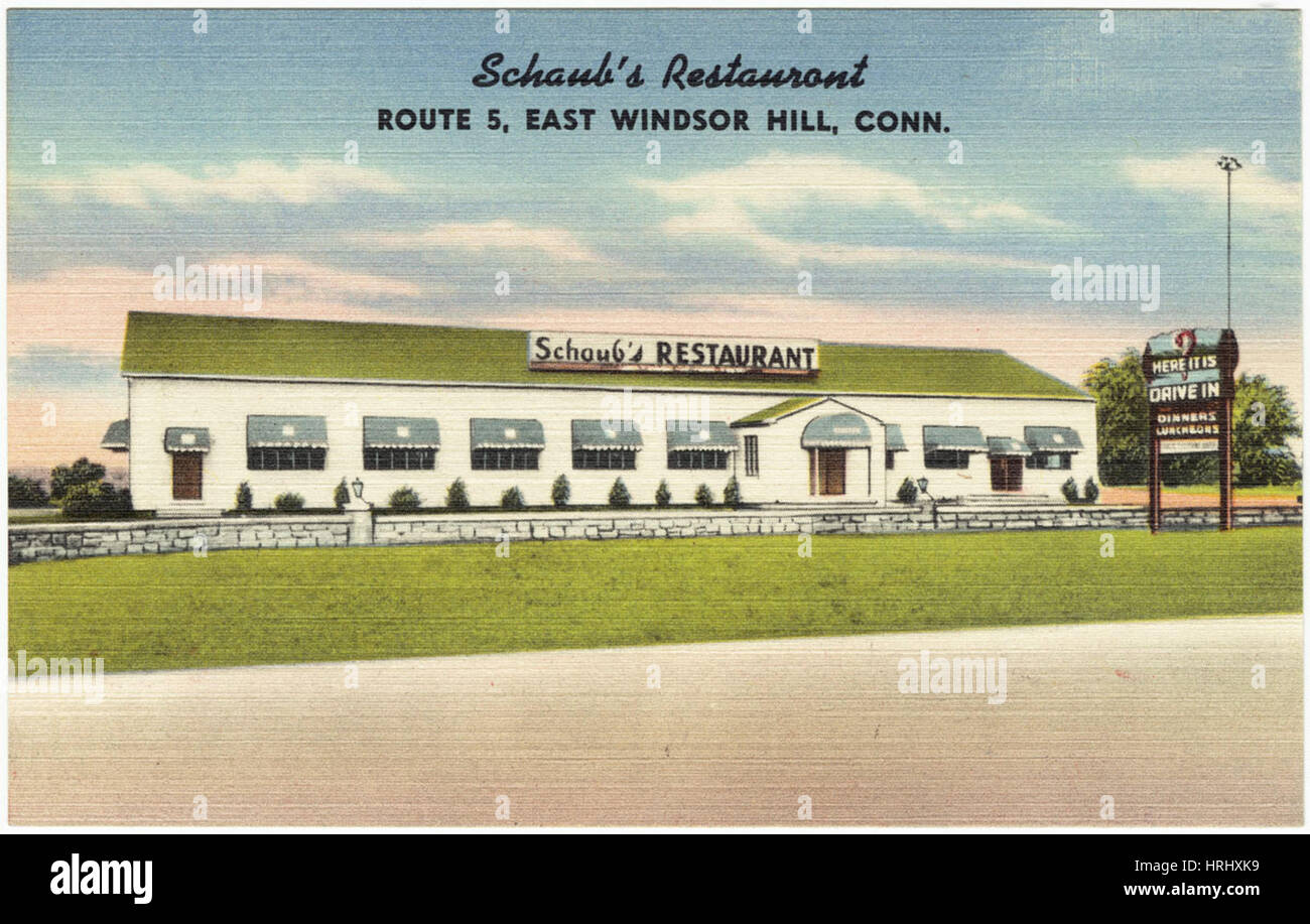 Connecticut Schaub's Restaurant, Route 5, East Windsor Hill, Conn Stock Photo Alamy