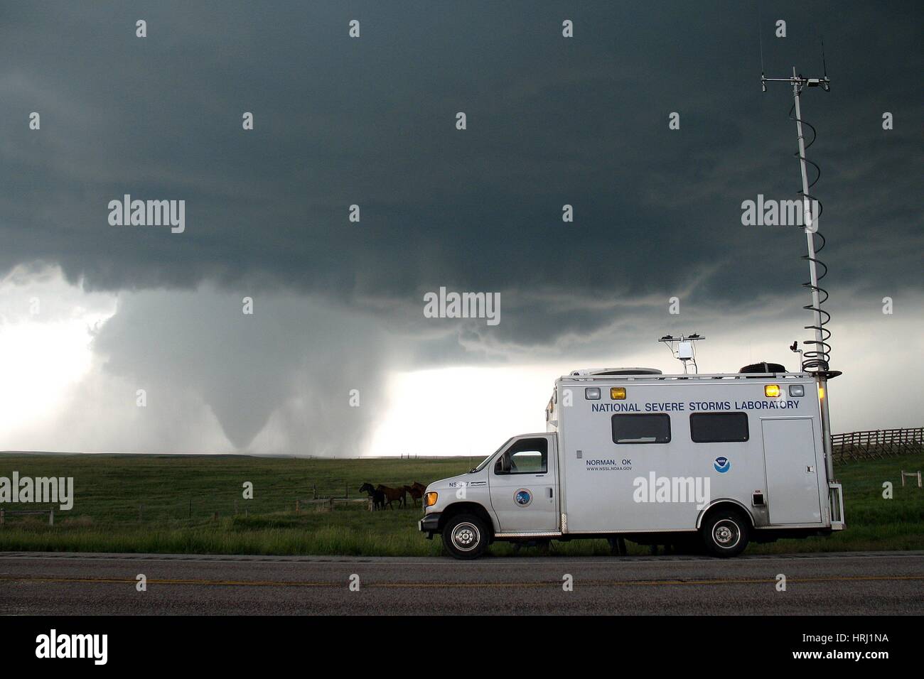 Tornado, VORTEX2 Field Command Vehicle Stock Photo