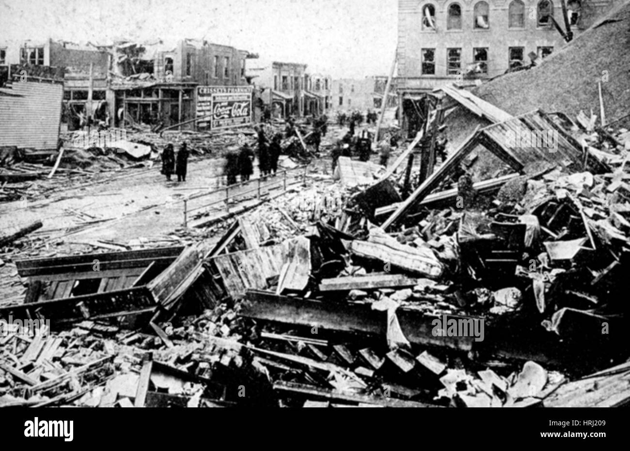 Tornado Damage, 1913 Stock Photo