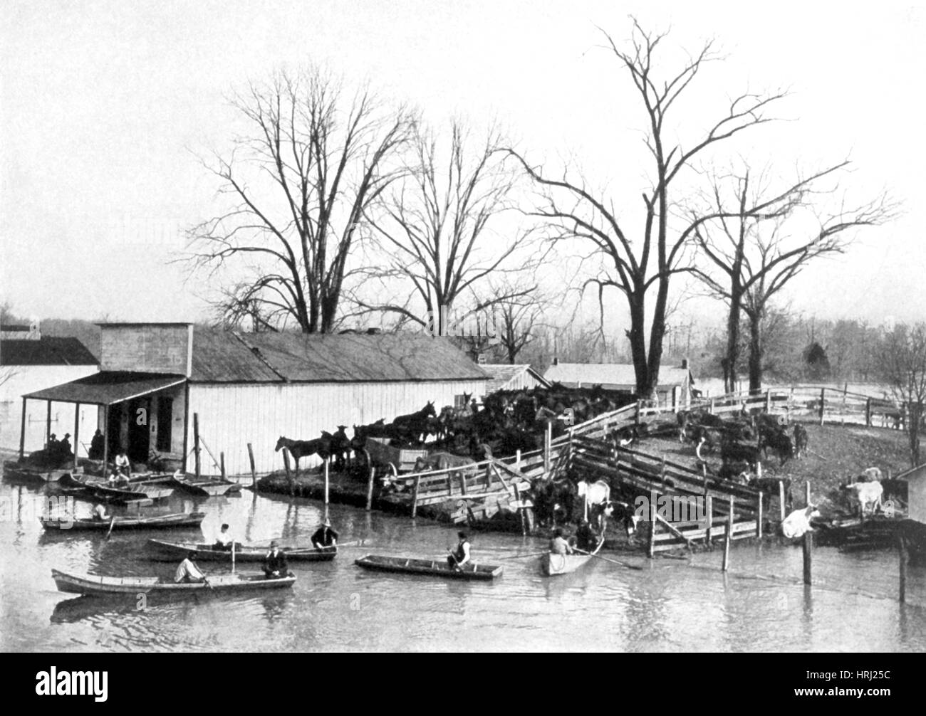 Spring Flood, 1903 Stock Photo