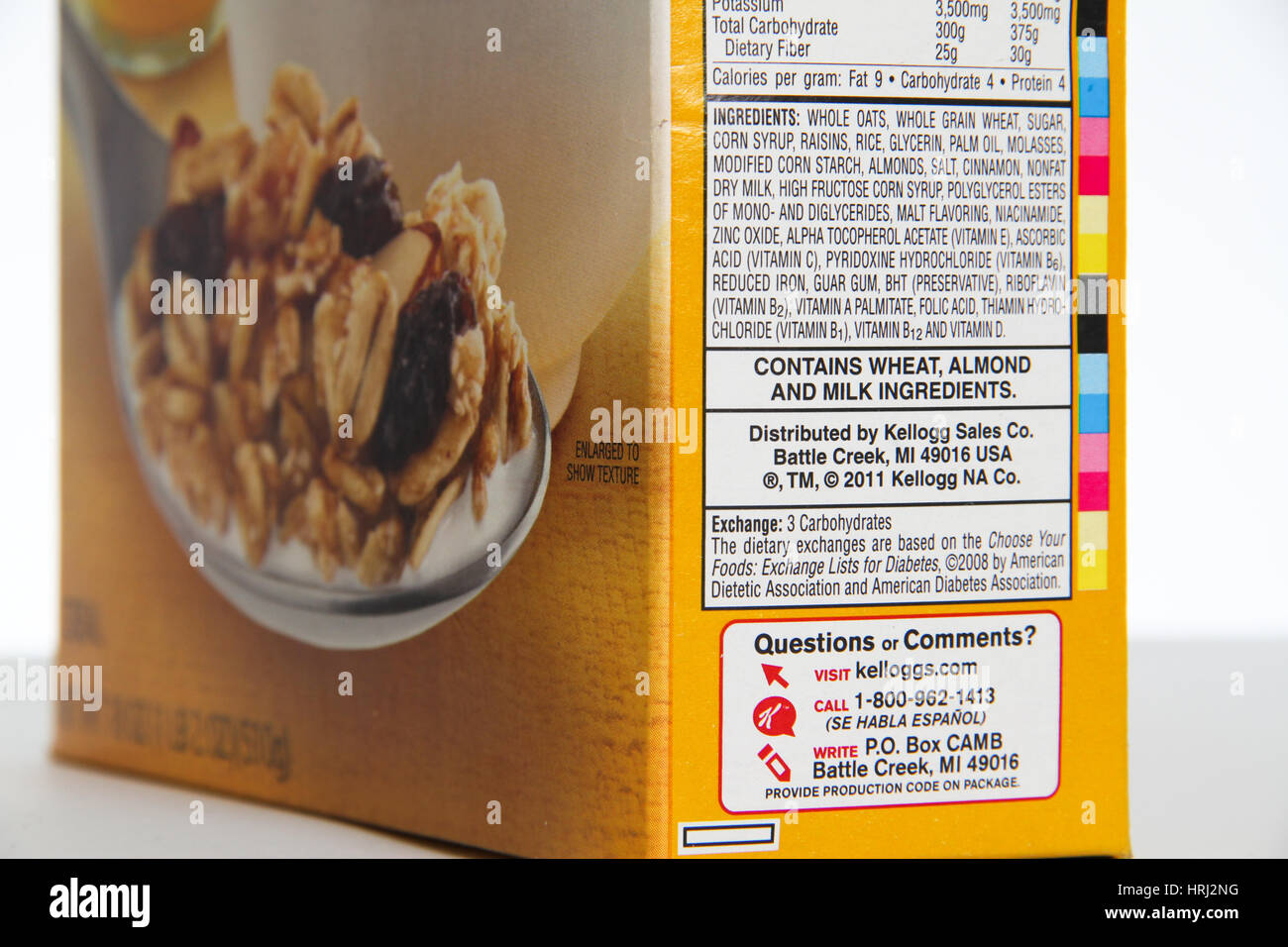 Nutritional Information Cereal Stock Photo Alamy