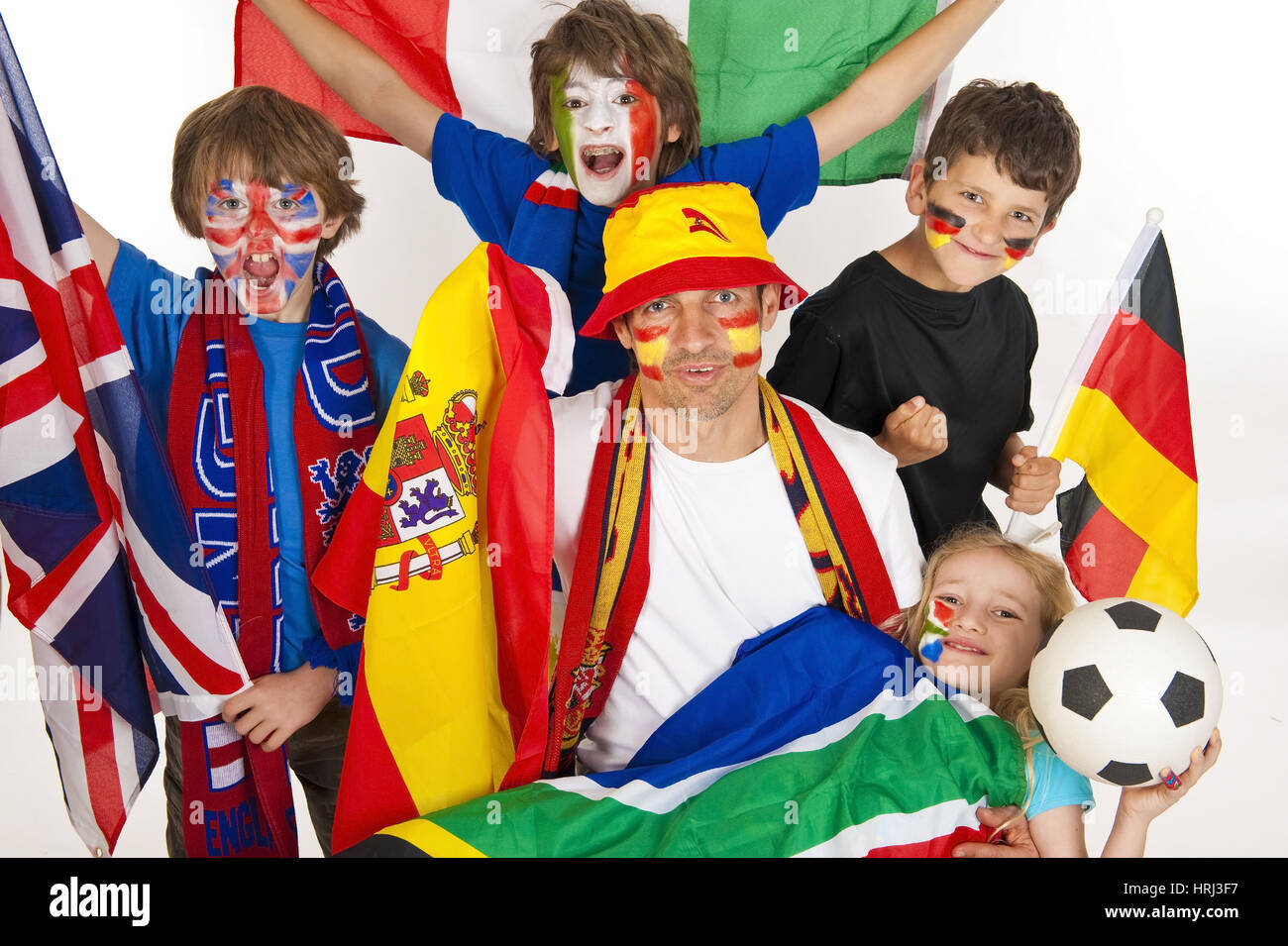 Football fans from verscheidenen countries, Fussballfans aus