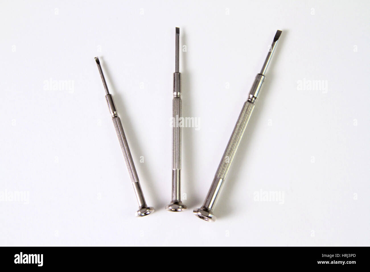Different Sized Mini Screwdrivers Stock Photo