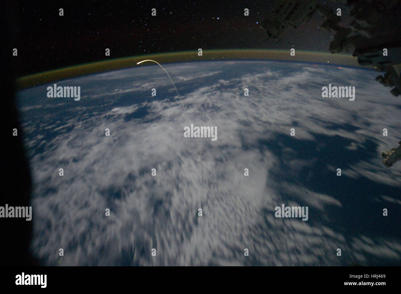 Space Shuttle Atlantis, ISS image, 2011 Stock Photo
