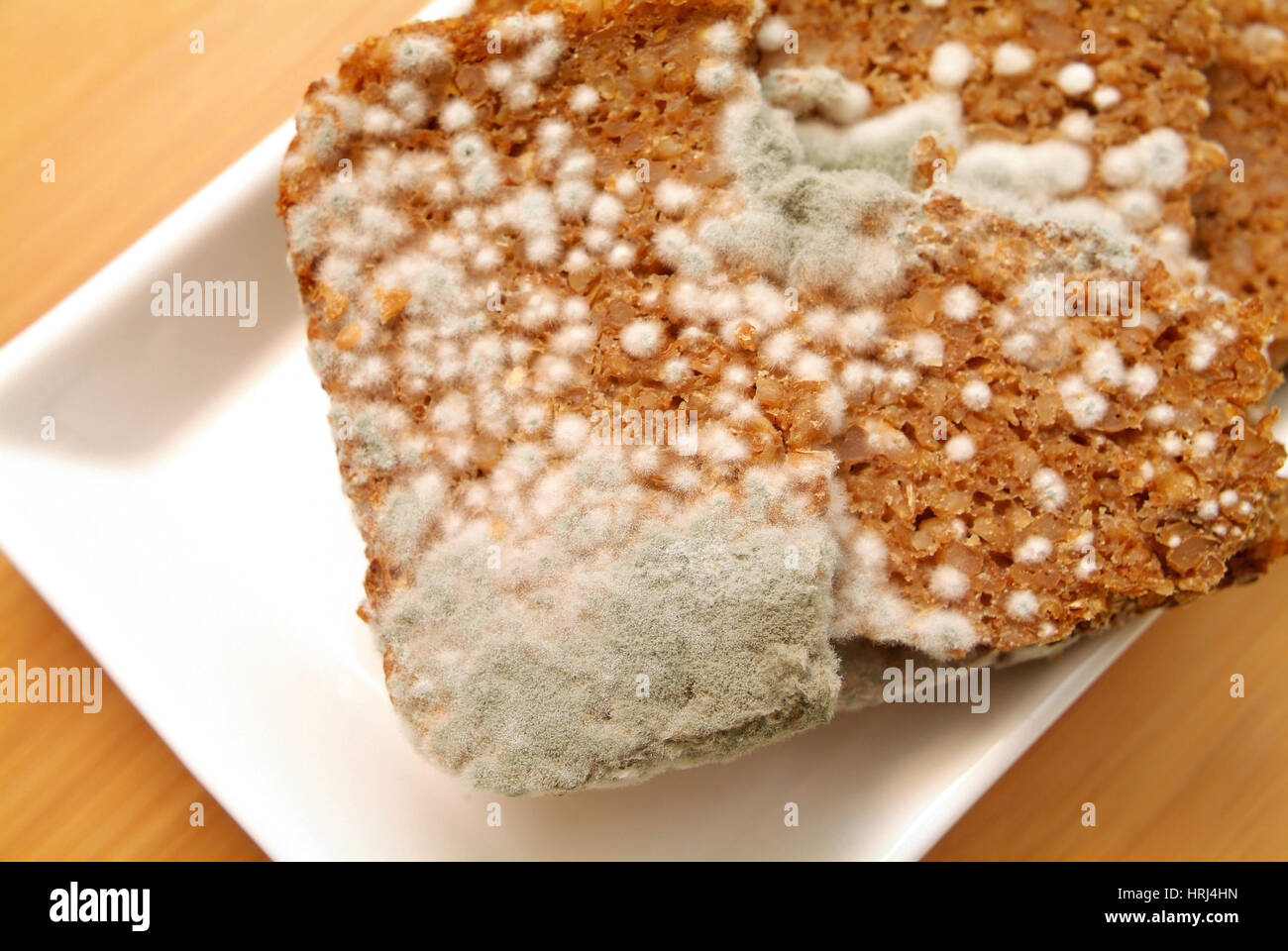 Schimmel am Brot - mouldy bread Stock Photo