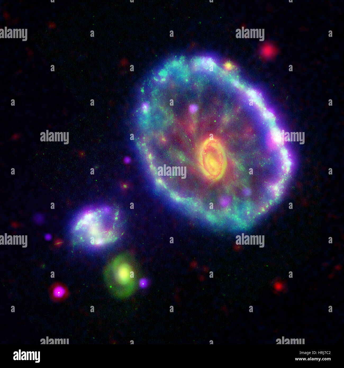 ESO 350-40, Cartwheel Galaxy, Lenticular Galaxy Stock Photo