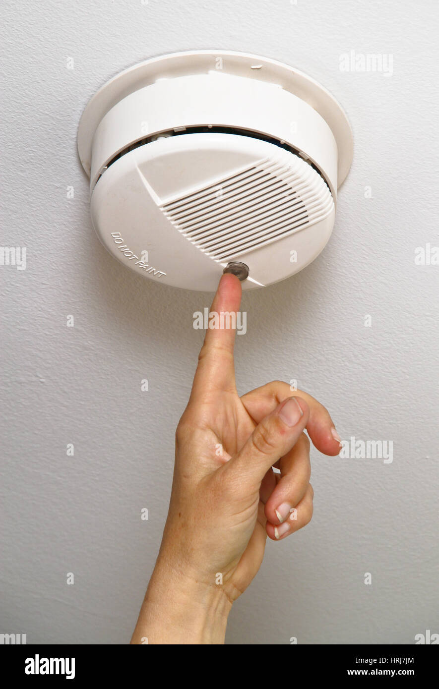 Testing a Smoke Alarm Stock Photo Alamy